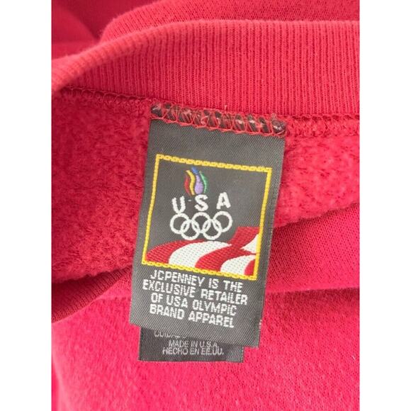 Vintage USA Olympic Sweatshirt Mens Extra Large Red Crewneck Pullover Sweater - Picture 8 of 9